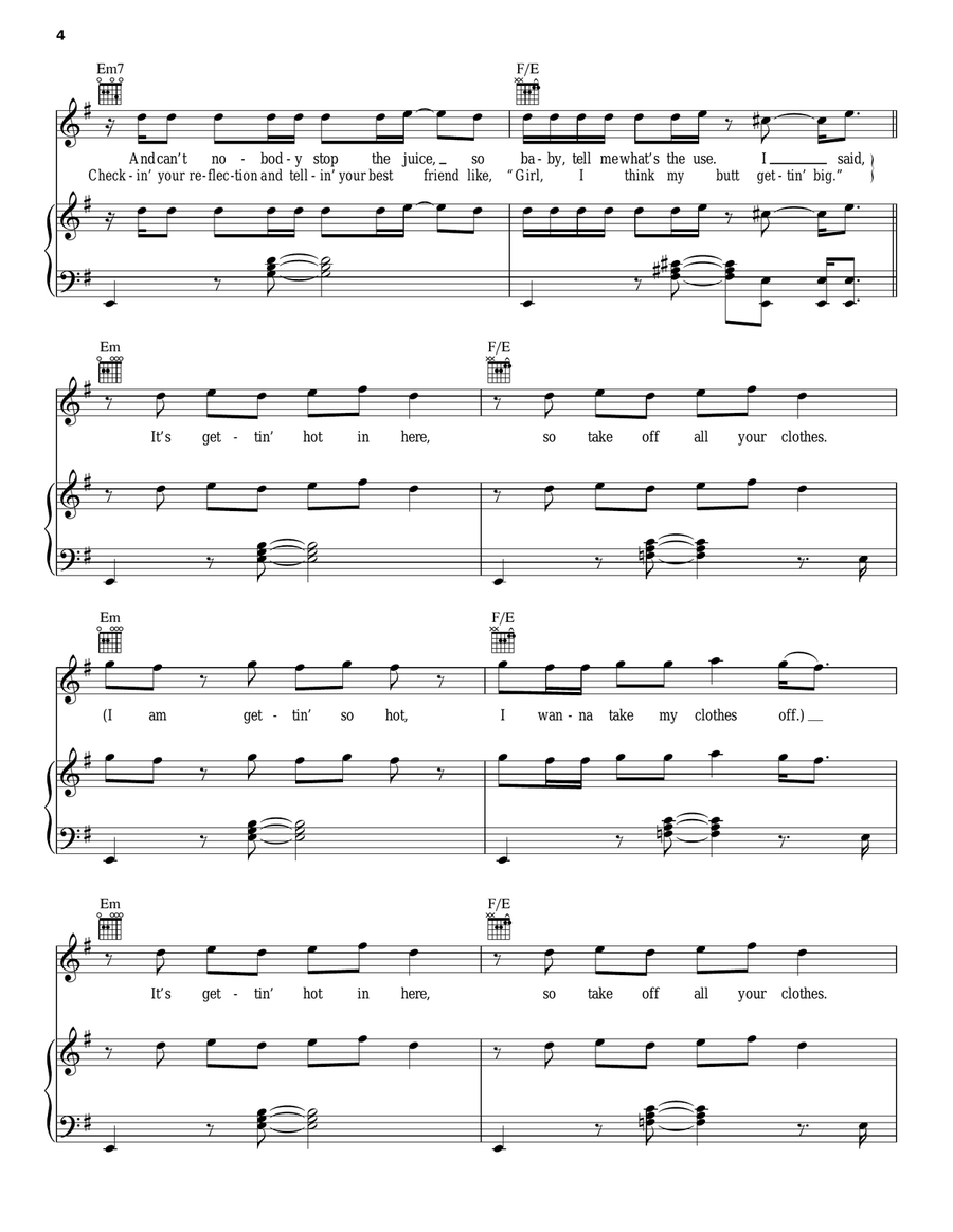 Hot In Herre Acoustic Guitar scores gallery preview page 4