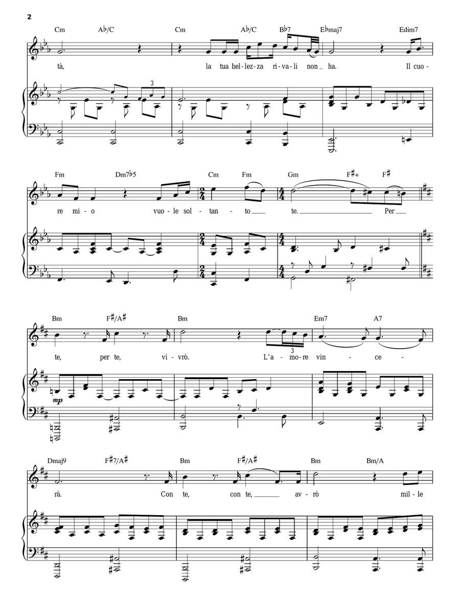 Per Te Per Te Piano, Vocal scores gallery preview page 2