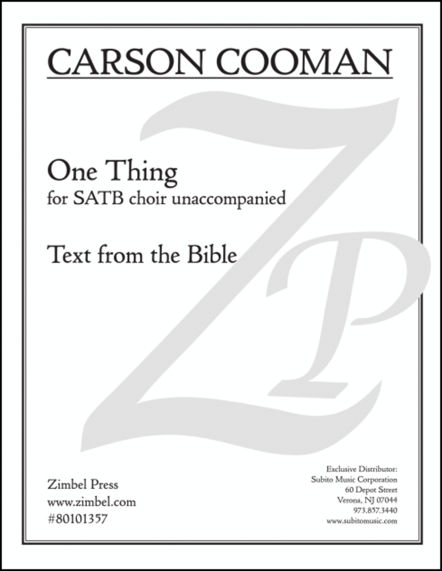 One Thing 4-Part scores gallery preview page 1