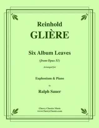 Book cover for Six Album Leaves for Euphonium & Piano