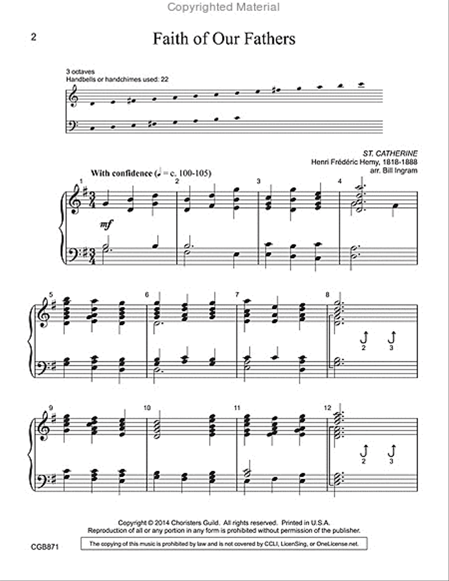 Two Hymns of Faith and Praise Handbell Choir scores gallery preview page 2