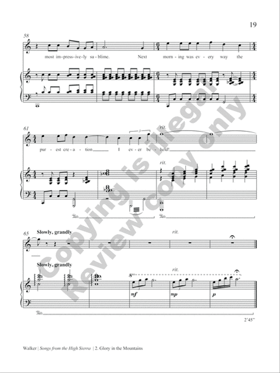 Songs from the High Sierra High Voice scores gallery preview page 9