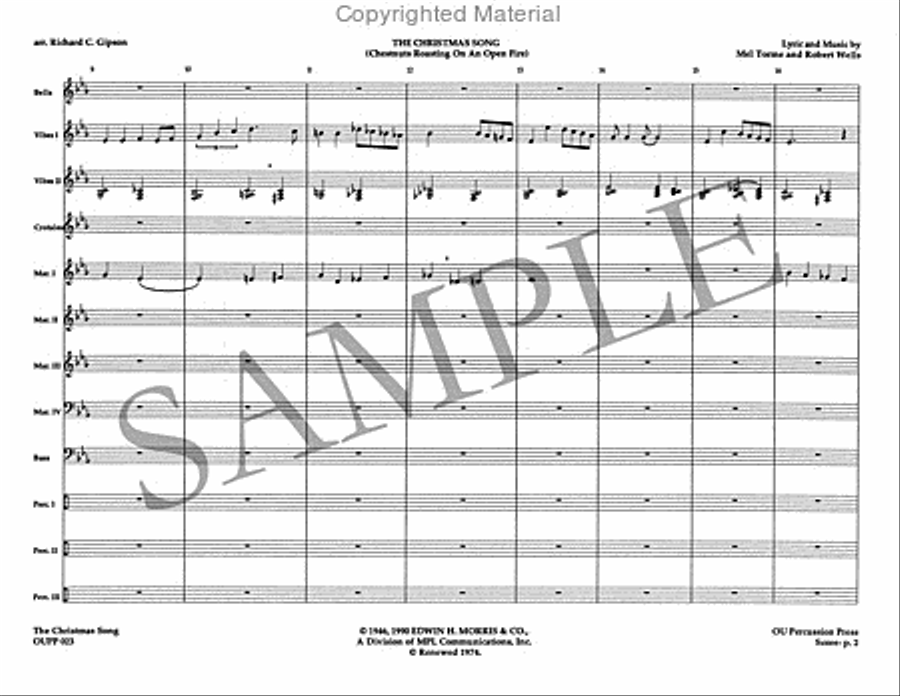 The Christmas Song Percussion Ensemble scores gallery preview page 3