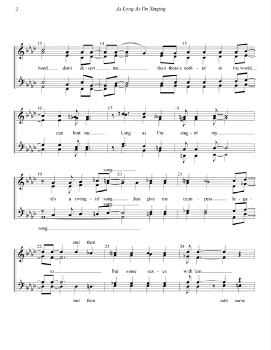 As Long As I'm Singing SSAA scores gallery preview page 2