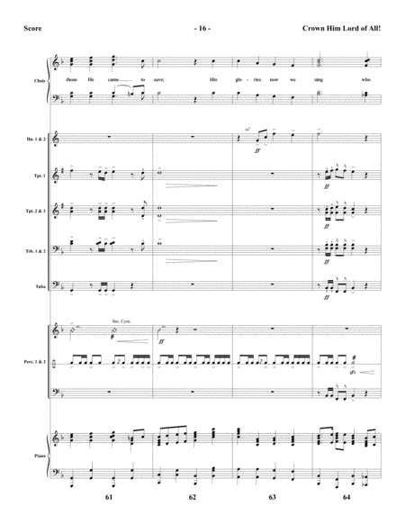 Crown Him Lord of All! - Brass and Percussion Score and Parts image number null