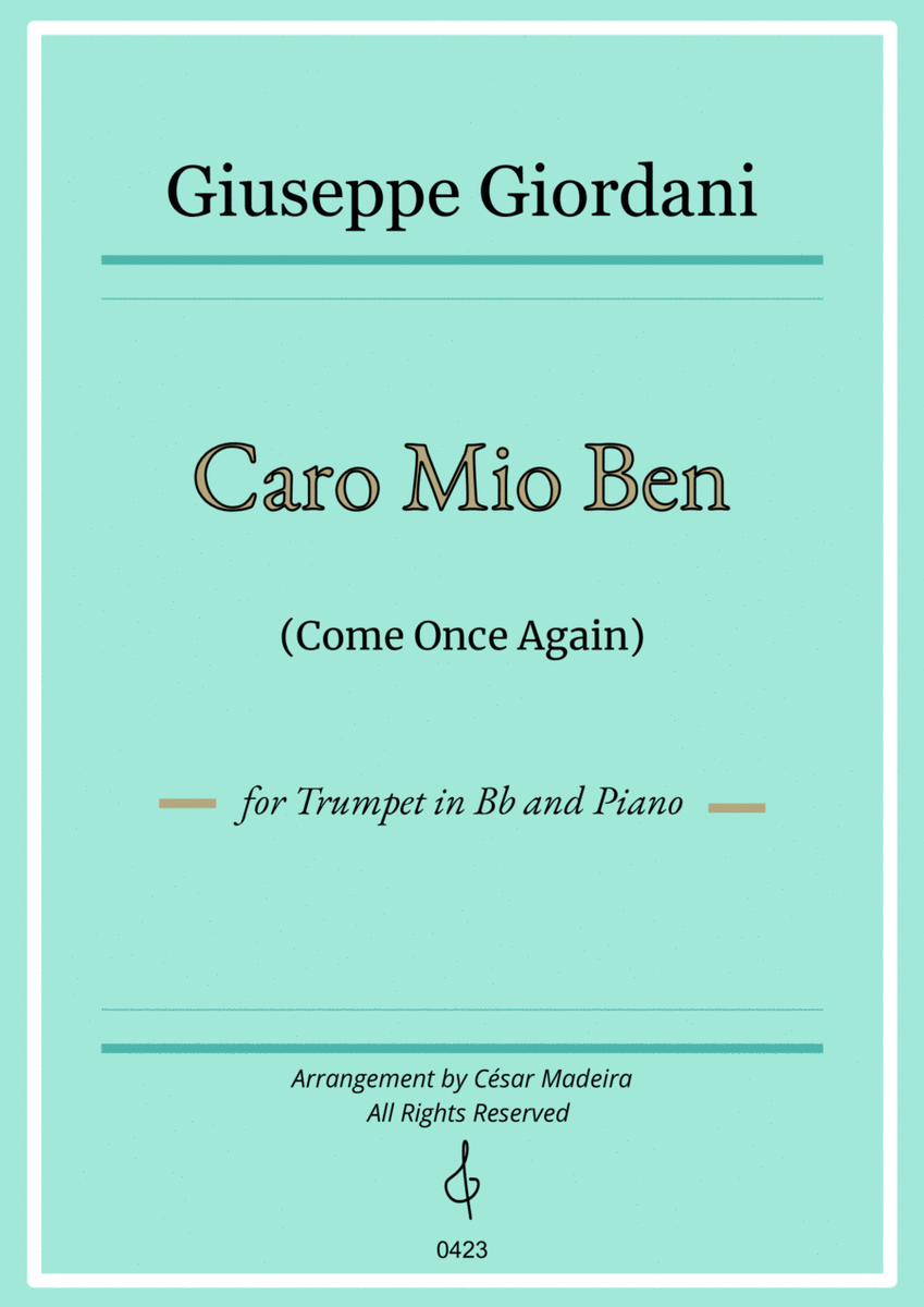 Caro Mio Ben (Come Once Again) - Bb Trumpet and Piano (Full Score) image number null