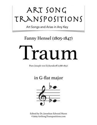 Book cover for HENSEL: Traum (transposed to G-flat major)