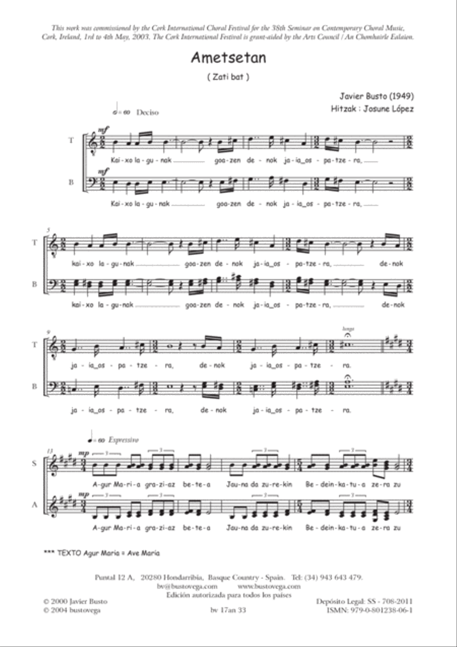 AMETSETAN (Zati bat, short version) Divisi scores gallery preview page 2