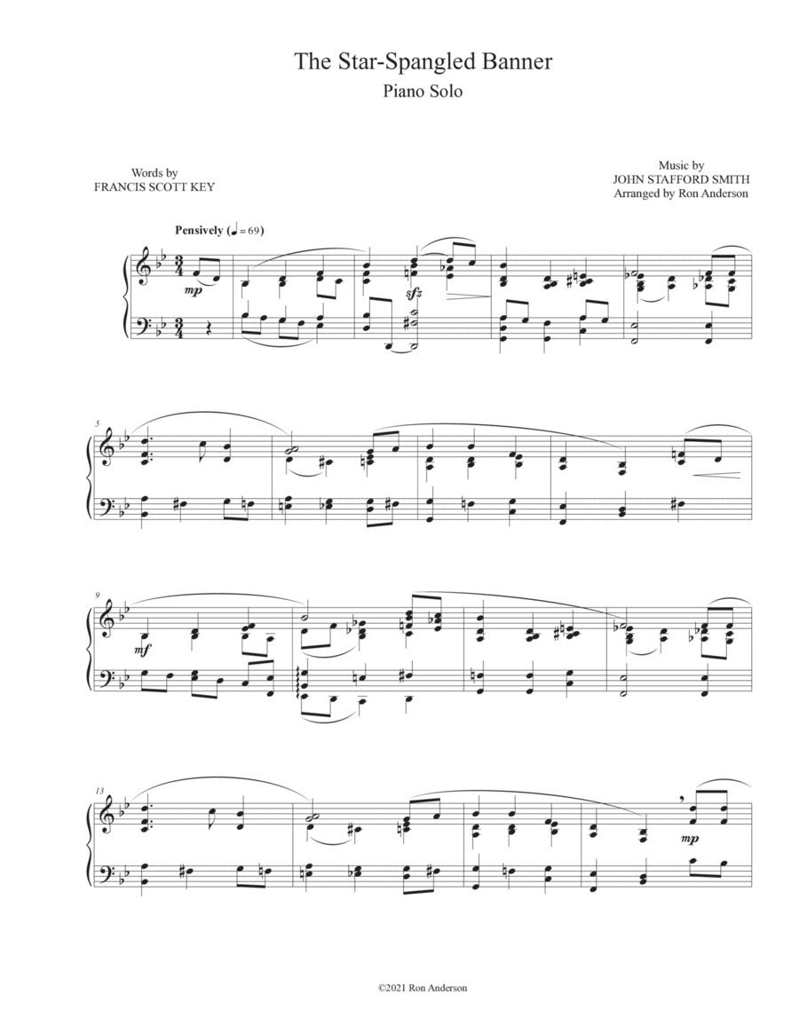The Star-Spangled Banner Piano Solo scores gallery preview page 1