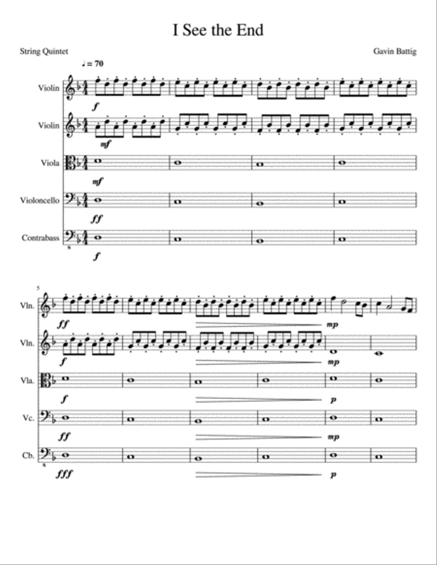 I See The End String Quintet scores gallery preview page 1