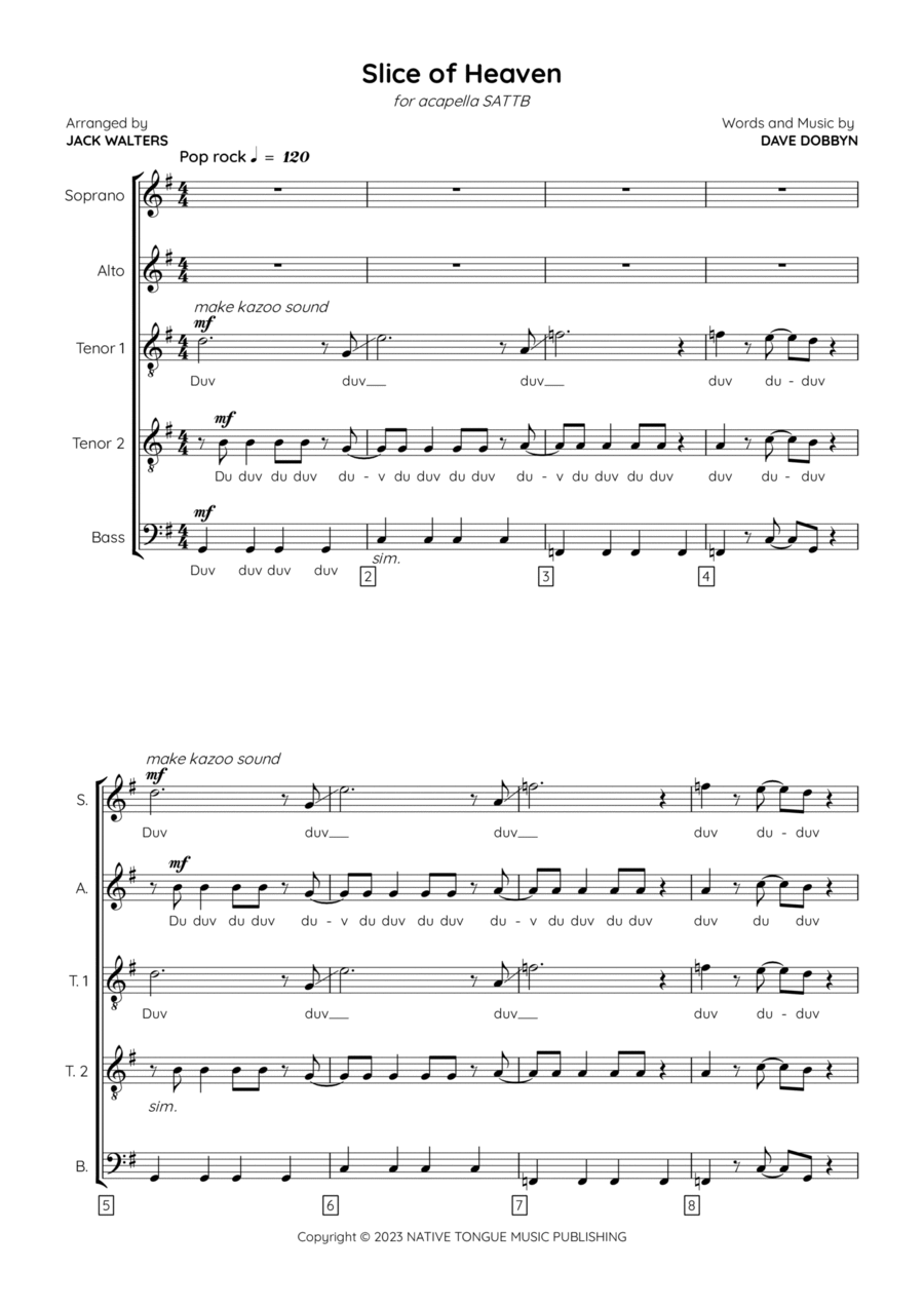 Slice Of Heaven Choir scores gallery preview page 1