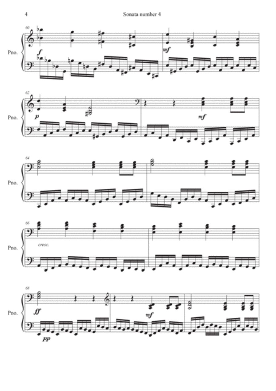 Piano Sonata Number 4, Movement 3 Piano Solo scores gallery preview page 4