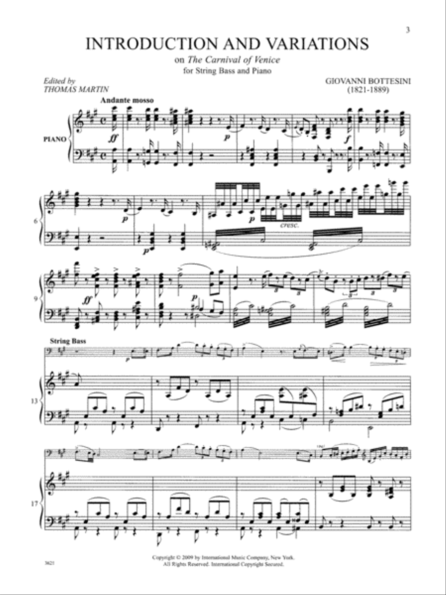 Introduction And Variations On The Carnival Of Venice Double Bass scores gallery preview page 2
