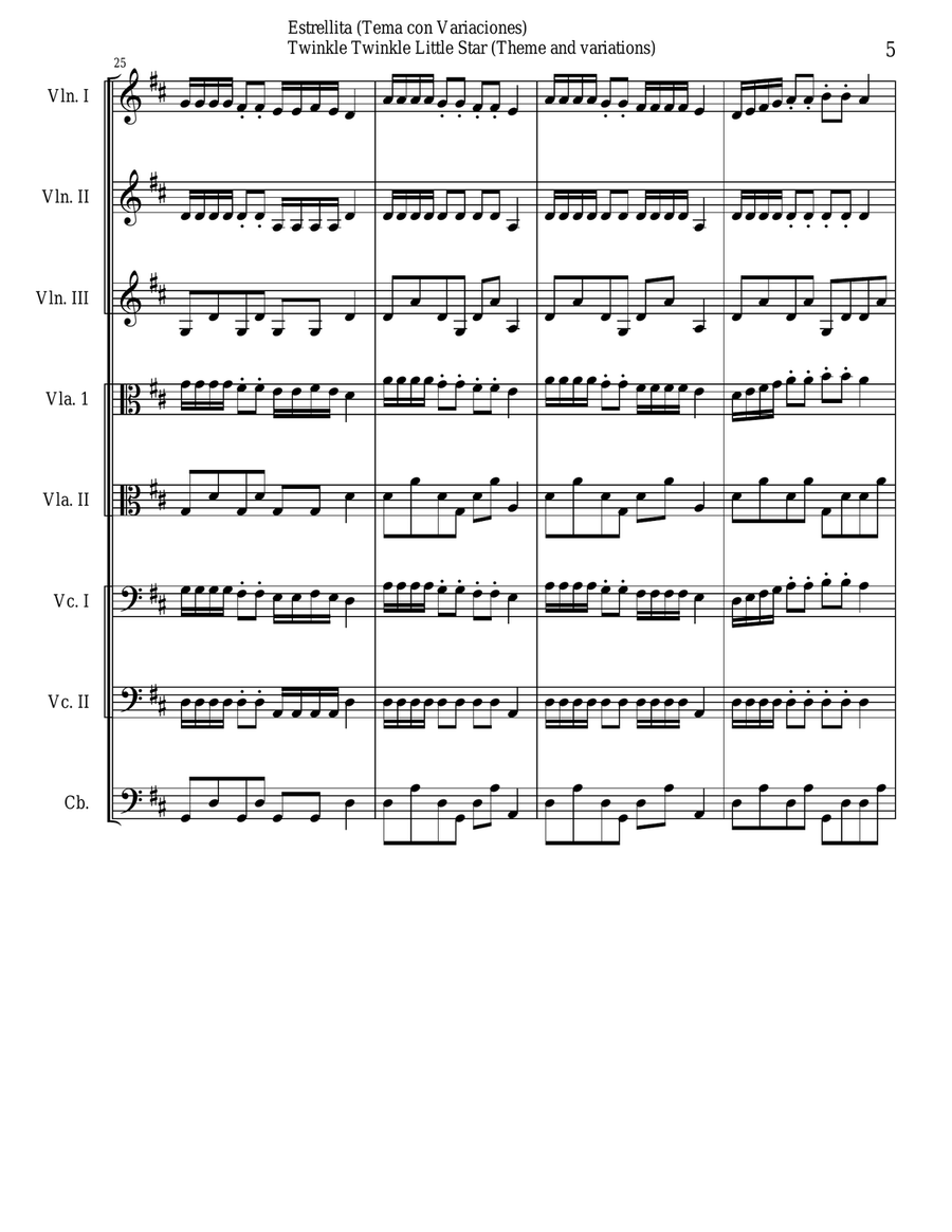 Twinkle Twinkle Little Star (Theme and Variations) For String Orchestra String Orchestra scores gallery preview page 5
