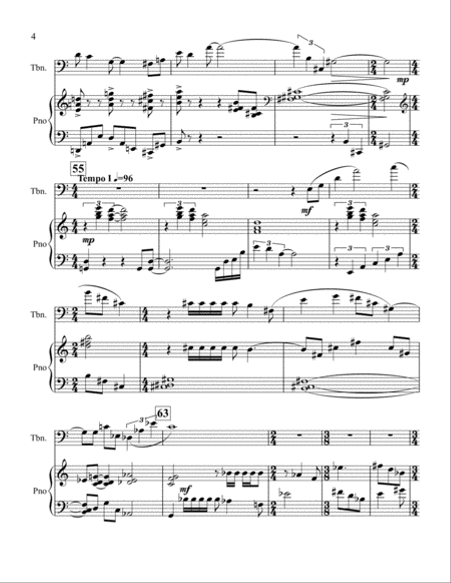 Sonata for Trombone and Piano Piano scores gallery preview page 4
