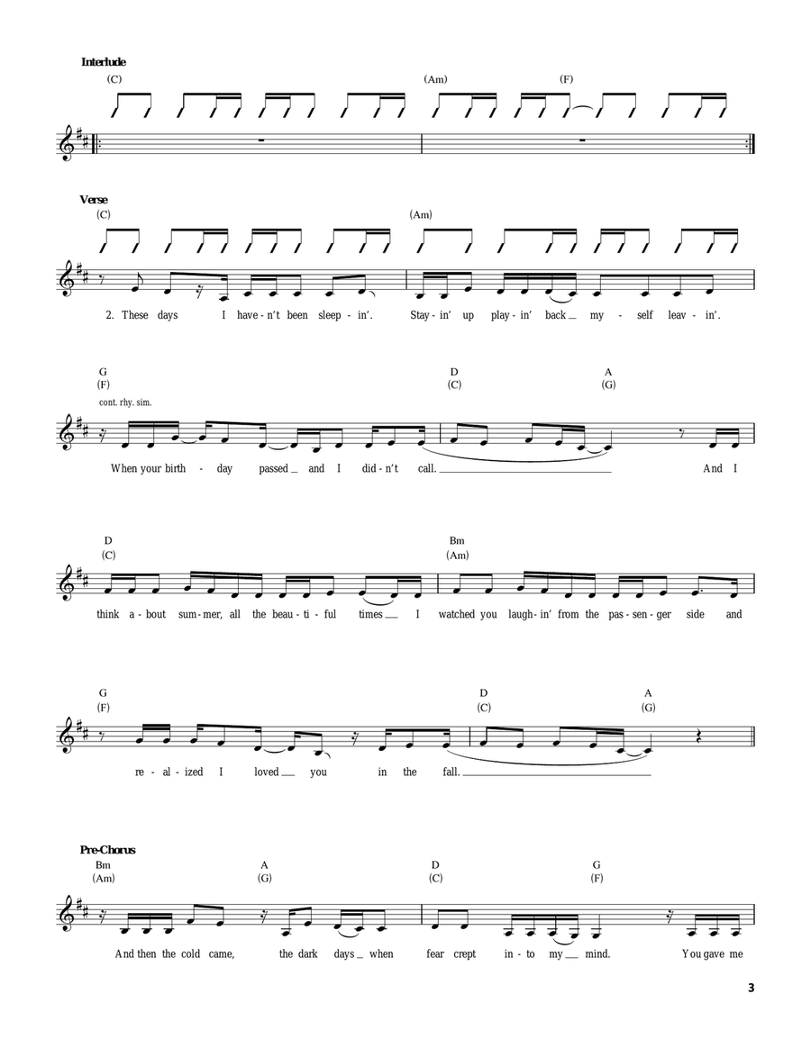 Back To December Acoustic Guitar scores gallery preview page 3