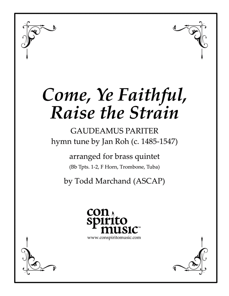 Come, Ye Faithful, Raise the Strain - brass quintet Brass Quintet scores gallery preview page 1