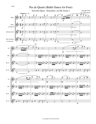 Book cover for Verdi - Ballet Music - flexible woodwind quartet (from Jerusalem Act III)