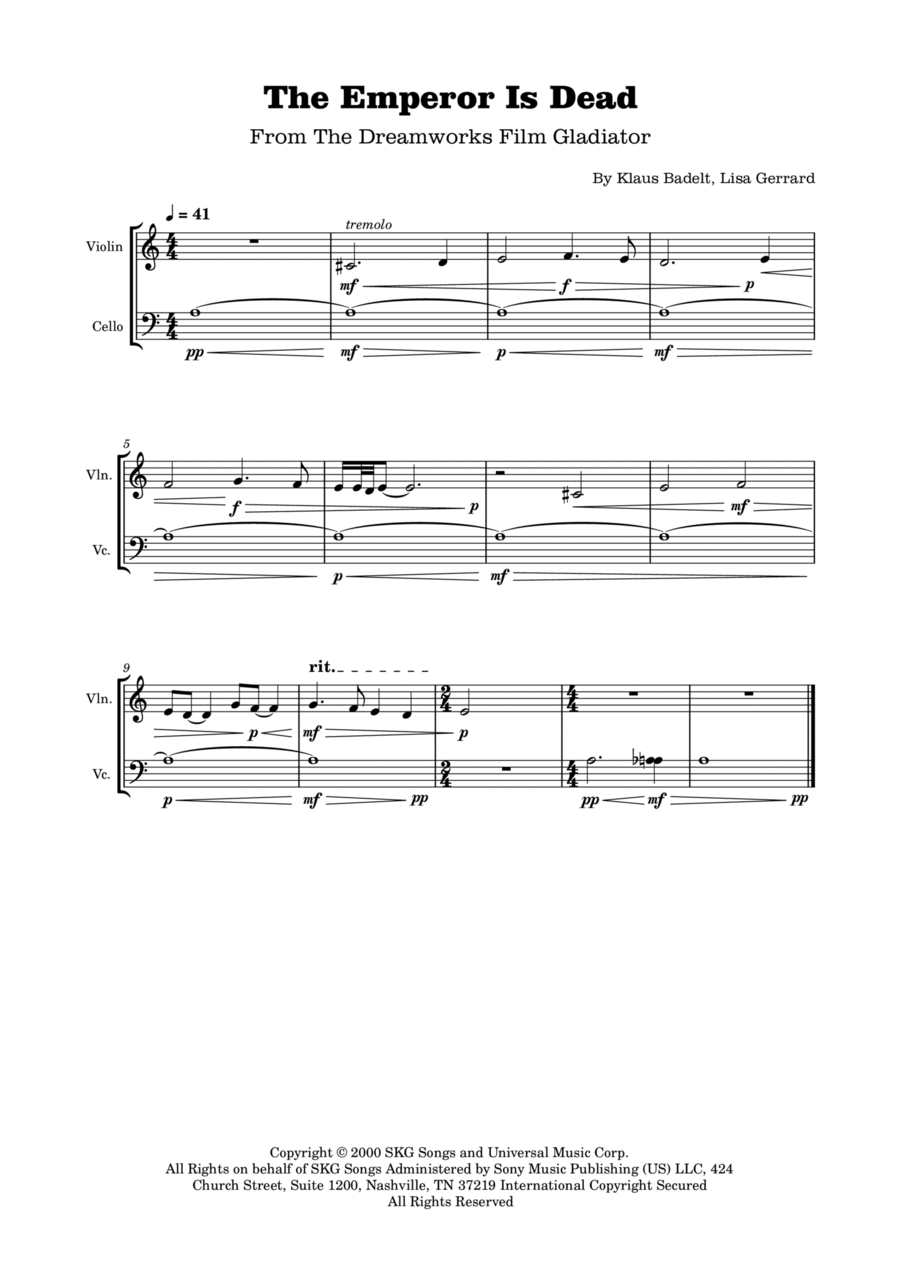The Emperor Is Dead String Duet scores gallery preview page 1