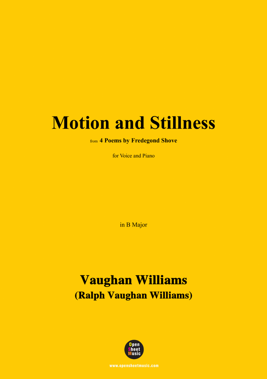 Vaughan Williams-Motion and Stillness(1925),in B Major Voice scores gallery preview page 1