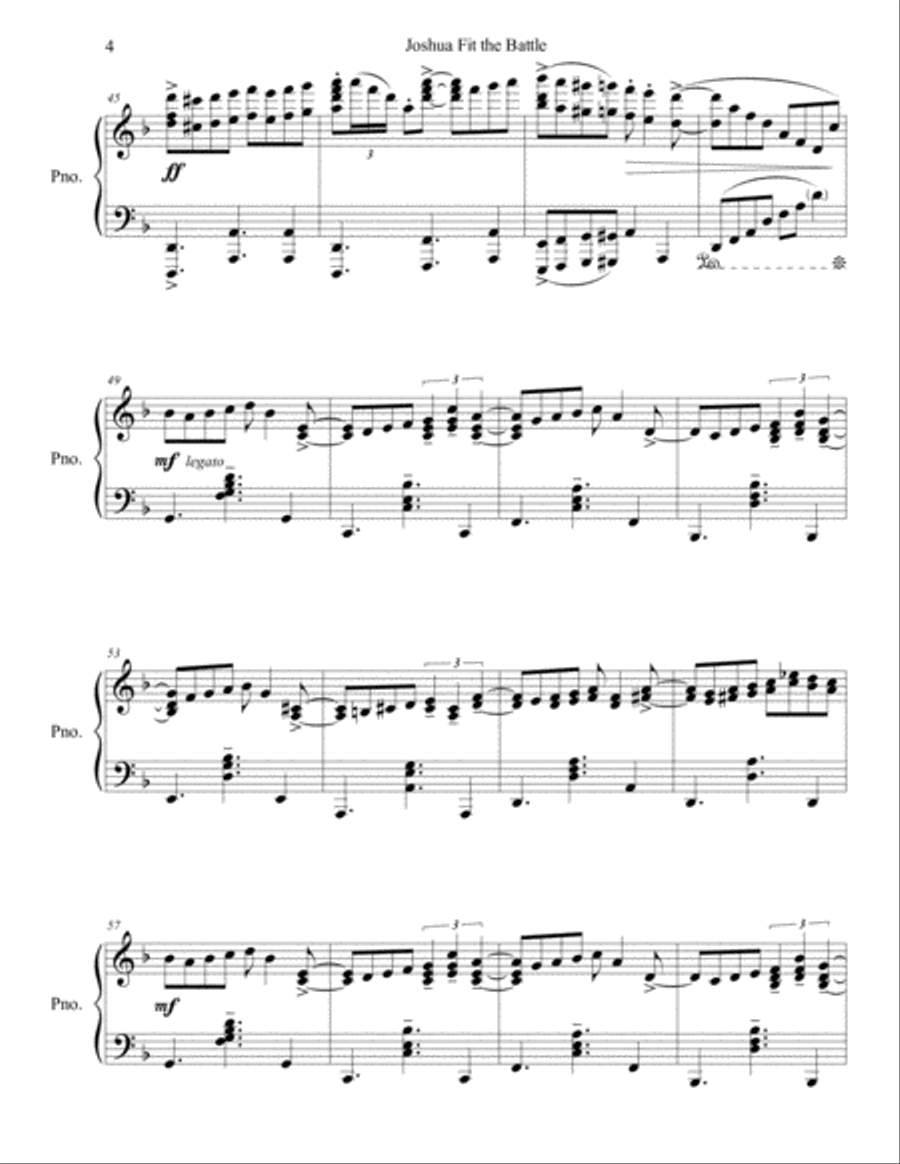 Joshua Fit the Battle - Latin Style Piano Solo scores gallery preview page 4