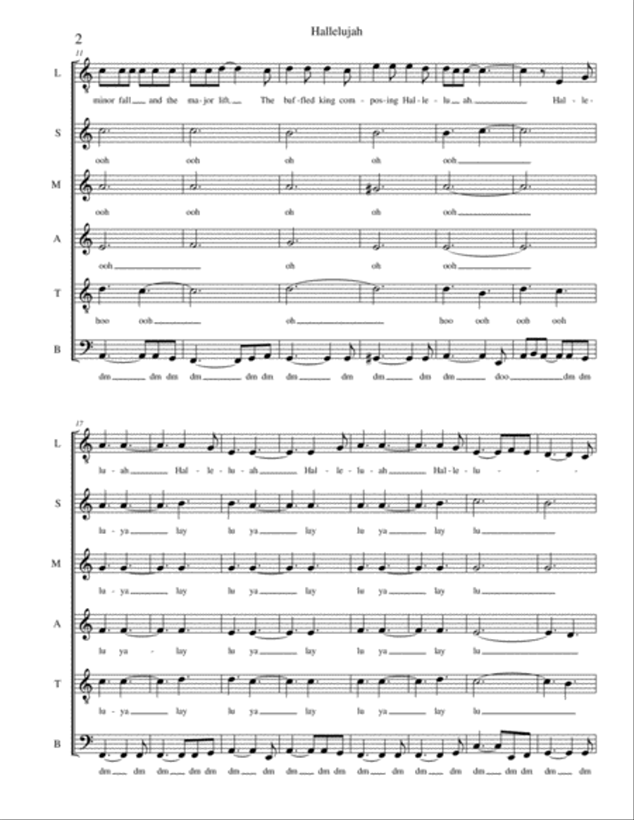 Hallelujah A Cappella scores gallery preview page 2