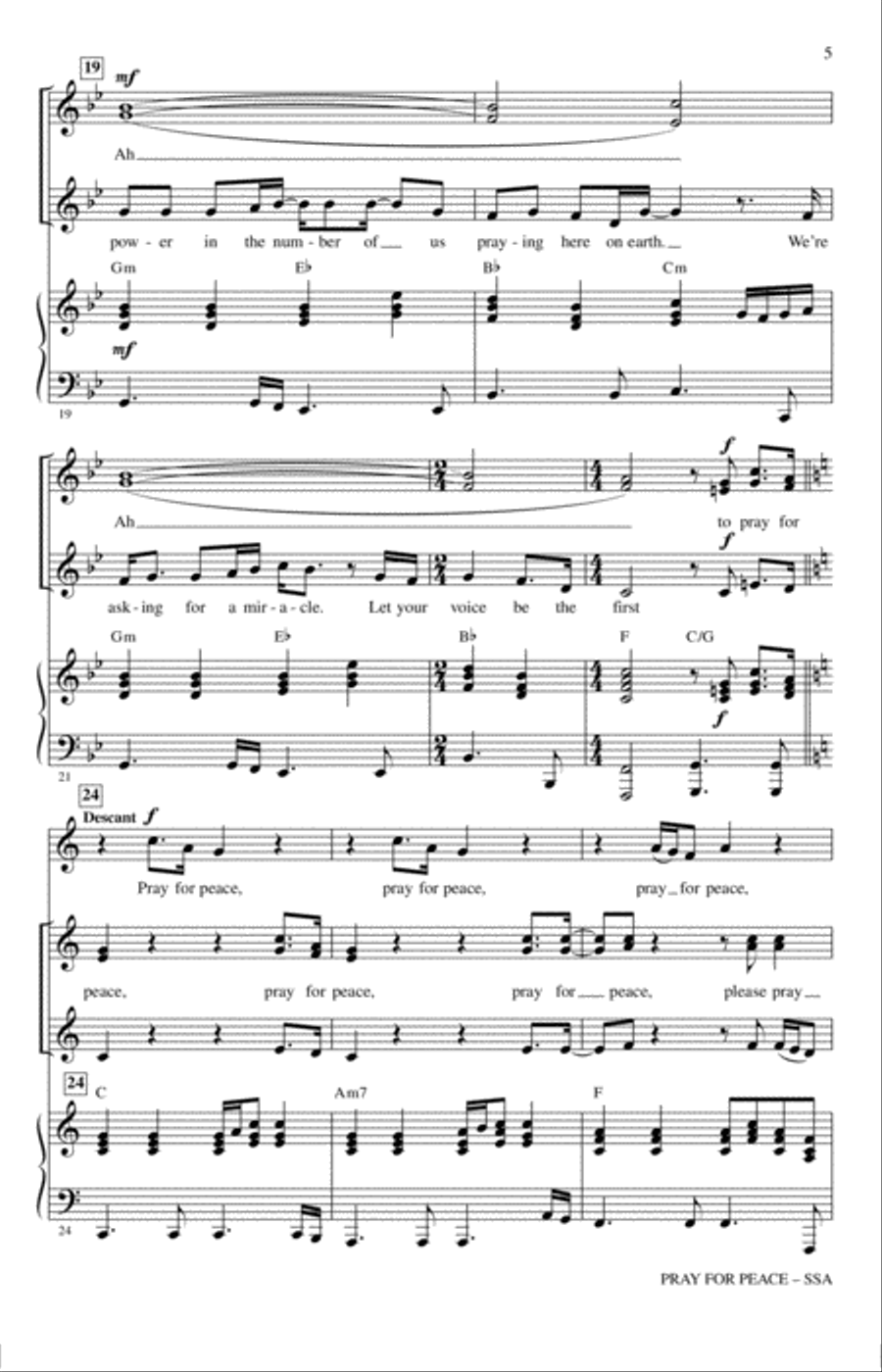 Pray For Peace SSA scores gallery preview page 4