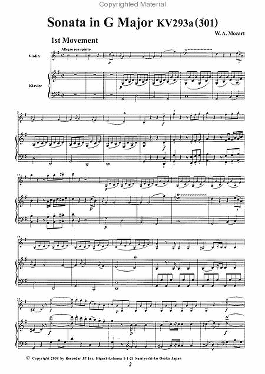 Flute Sonata in G Major, KV301 image number null