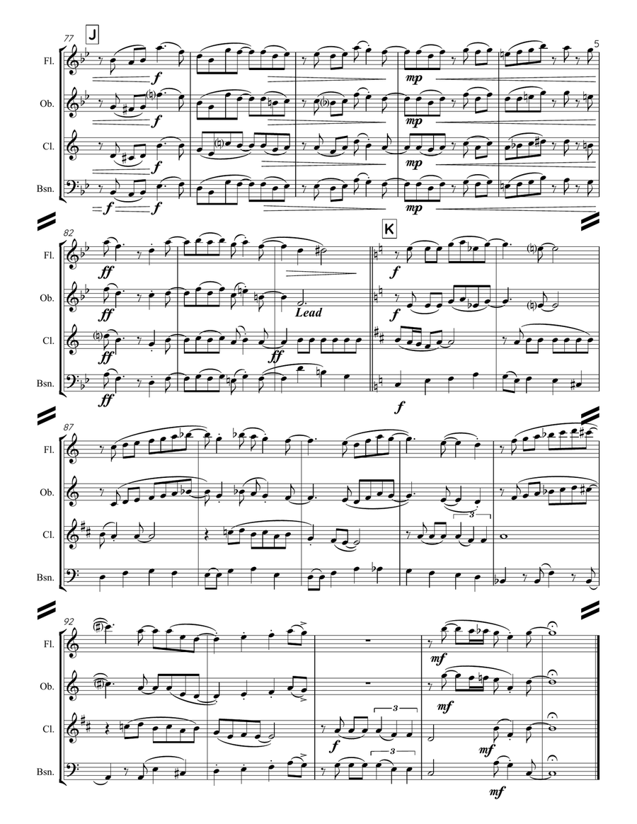 Teach Me Tonight Woodwind Quartet scores gallery preview page 6
