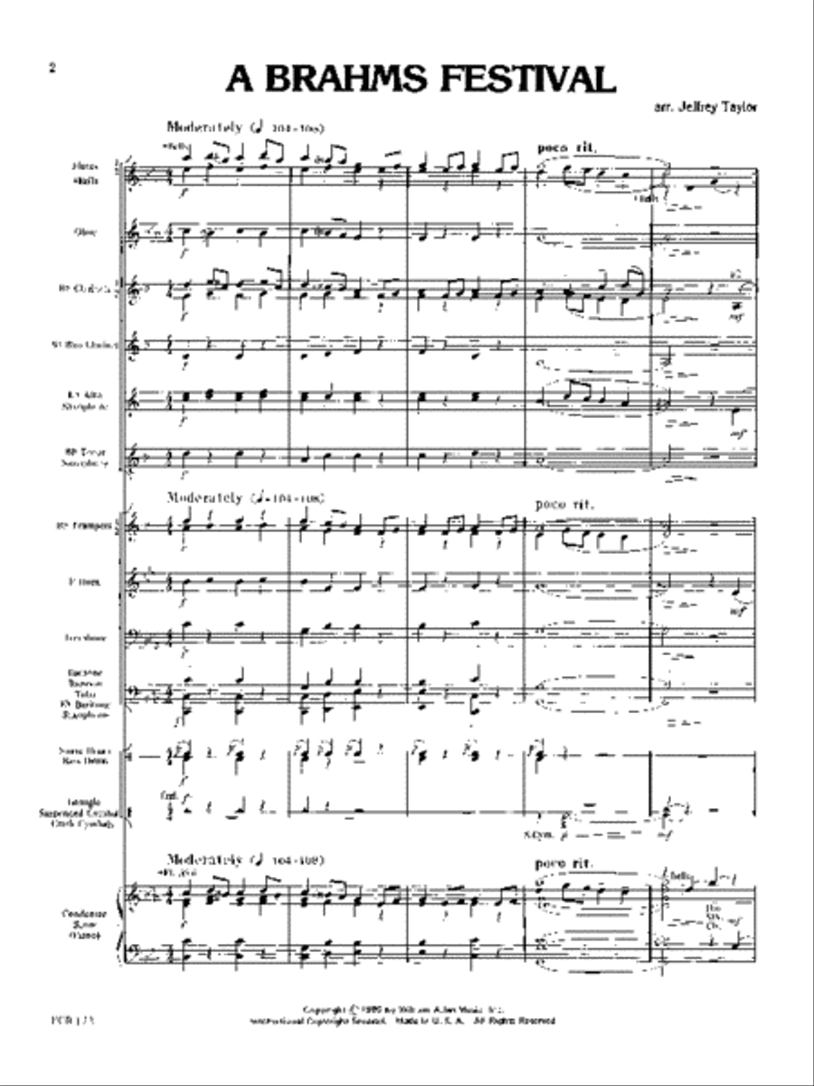 A Brahms Festival A Brahms Festival Concert Band scores gallery preview page 2