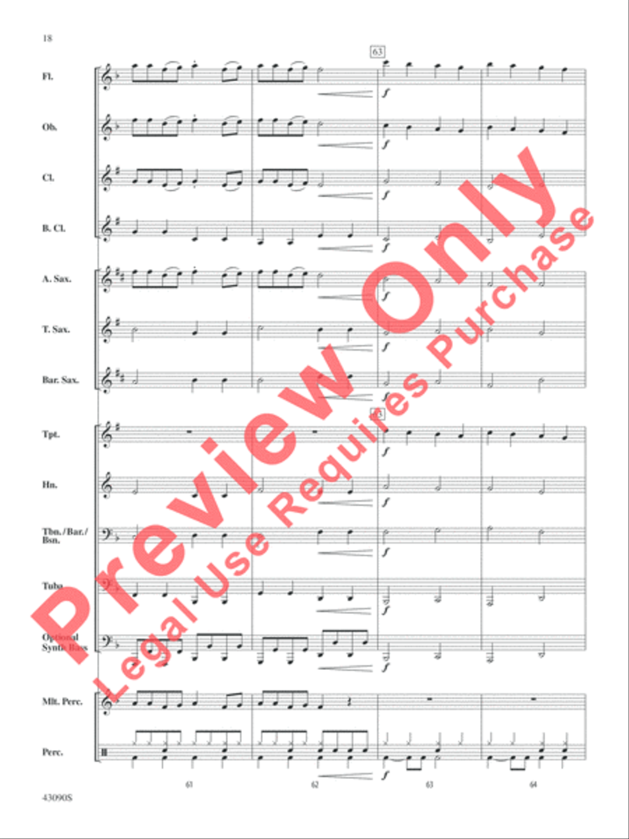 Everything Is Awesome (Awesome Remixxx!!!) (from The Lego Movie) Concert Band scores gallery preview page 18