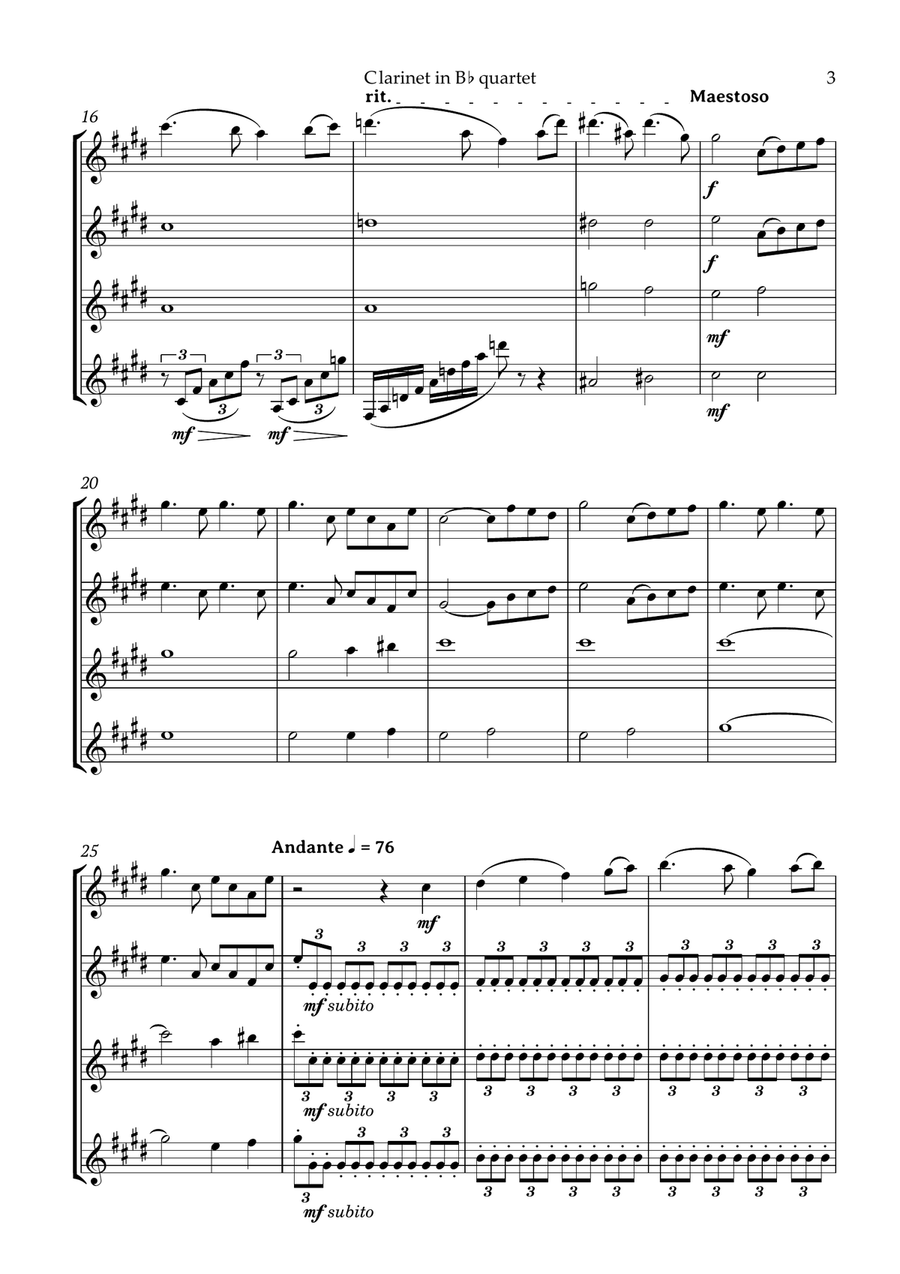 Swan Lake Tchaikovsky Clarinet Quartet Swan Lake Tchaikovsky Clarinet Quartet Clarinet Quartet scores gallery preview page 4