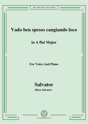 Rosa-Vado ben spesso cangiando loco,in A flat Major,for Voice and Piano