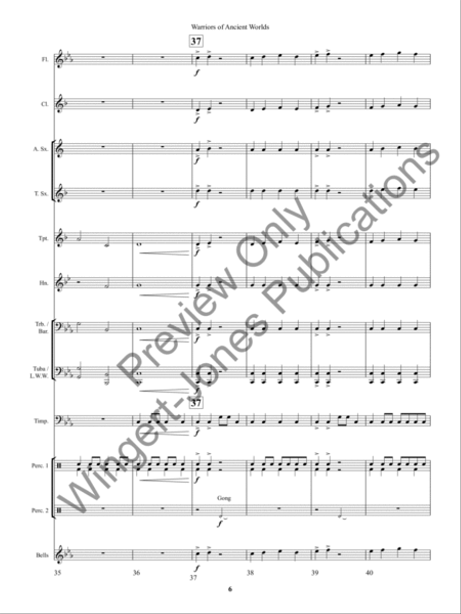 Warriors of Ancient Worlds Concert Band scores gallery preview page 9