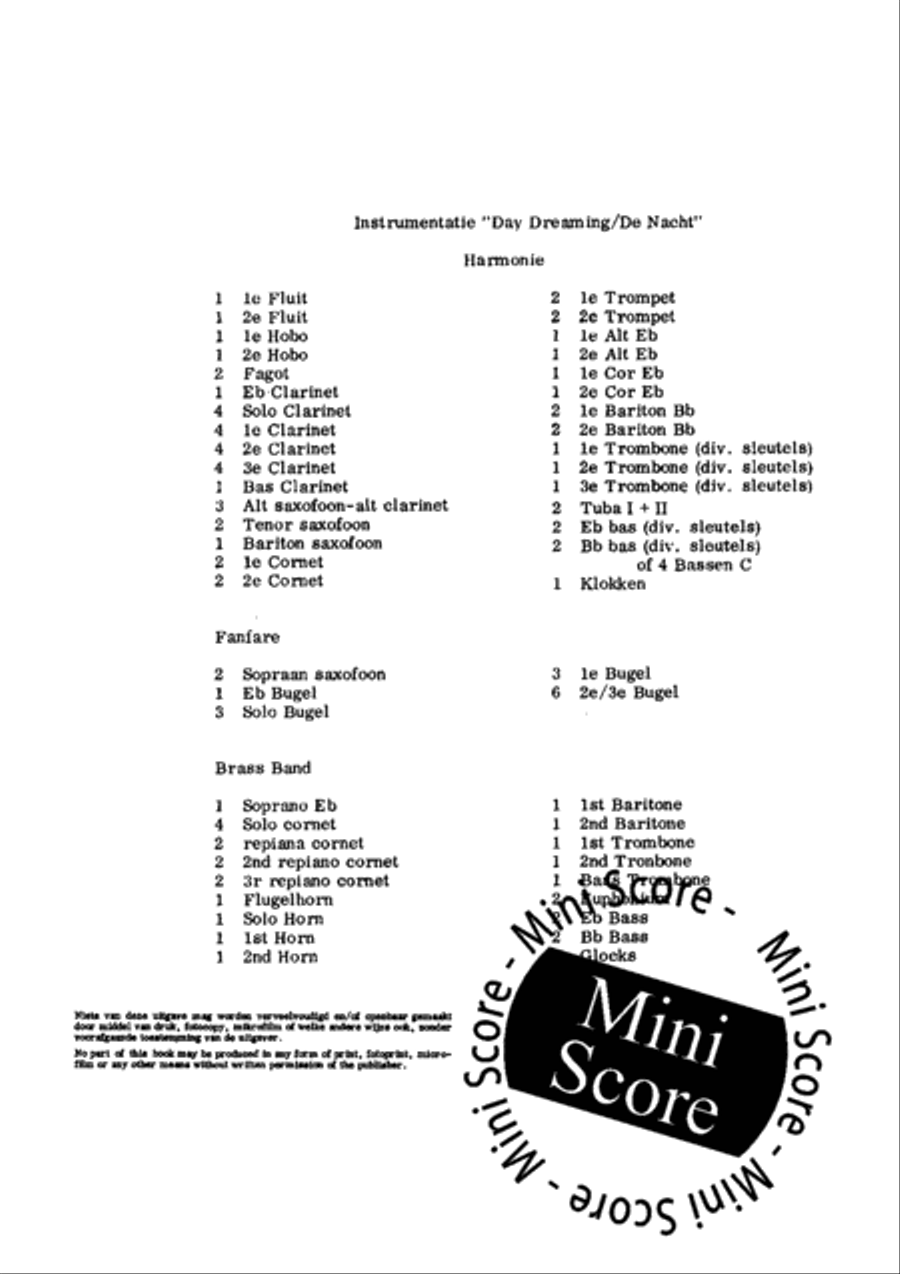 Day Dreaming/De Nacht Fanfare Band scores gallery preview page 3
