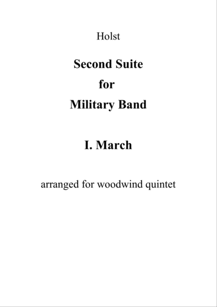 Second Suite for Military Band, I. March (Full Score) Woodwind Quartet scores gallery preview page 1