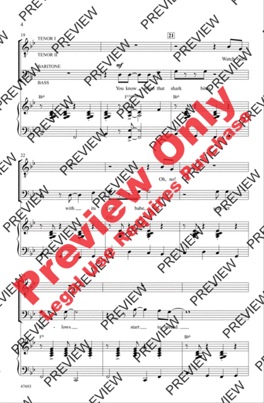 Mack the Knife Men's Choir scores gallery preview page 4