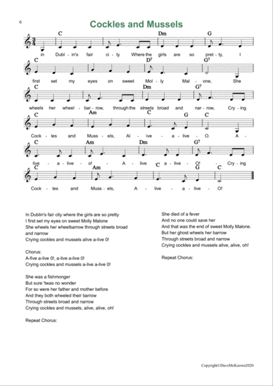 24 Favourite Songs of Ireland, Melodies, Chords and Lyrics Piano, Vocal, Guitar scores gallery preview page 6