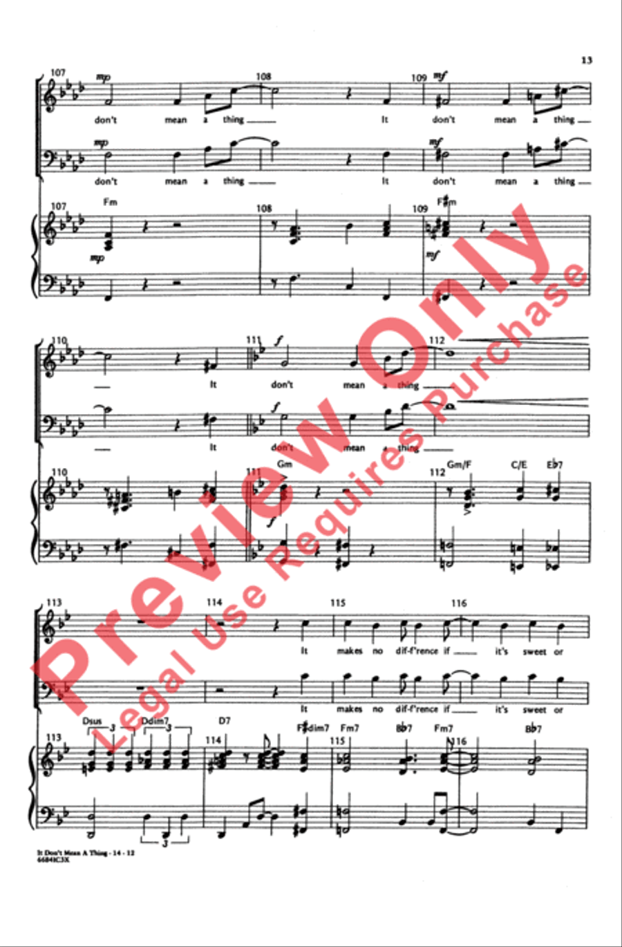 It Don't Mean a Thing (If It Ain't Got That Swing) 3-Part scores gallery preview page 13