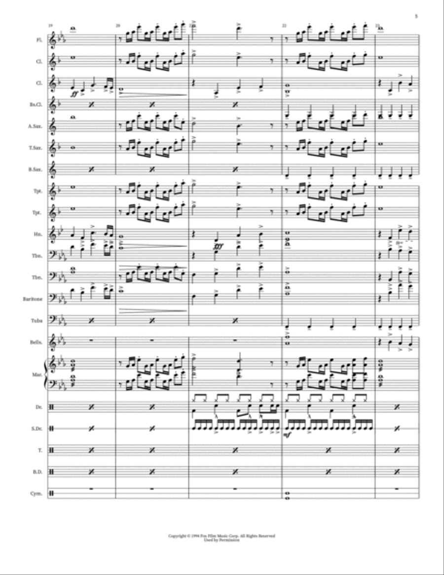 Nfl On Fox Theme Bass Clarinet scores gallery preview page 5