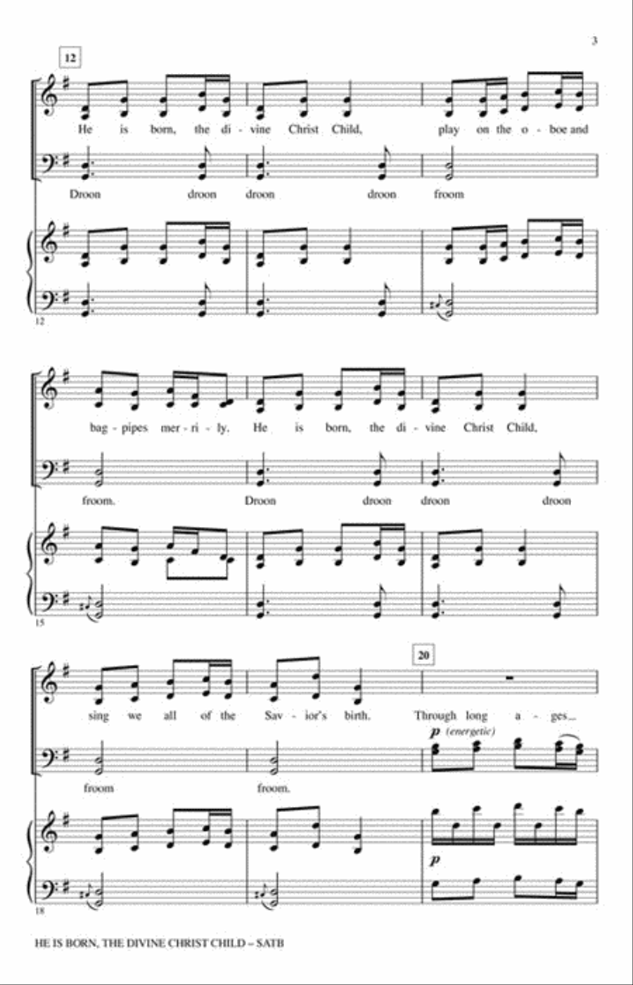 He Is Born, the Divine Christ Child Choir scores gallery preview page 3