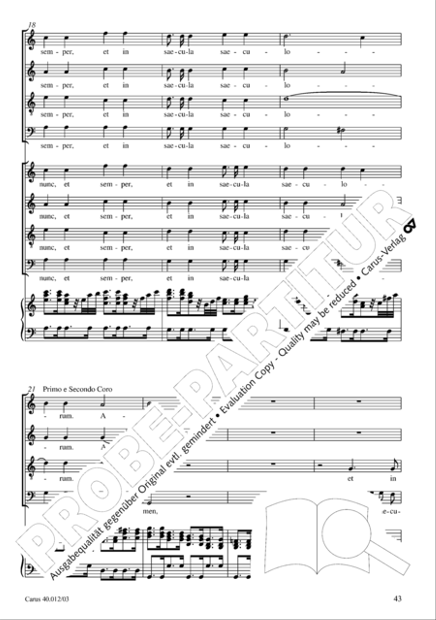 Beatus vir (How blest is he) Psalm 111 4-Part scores gallery preview page 44