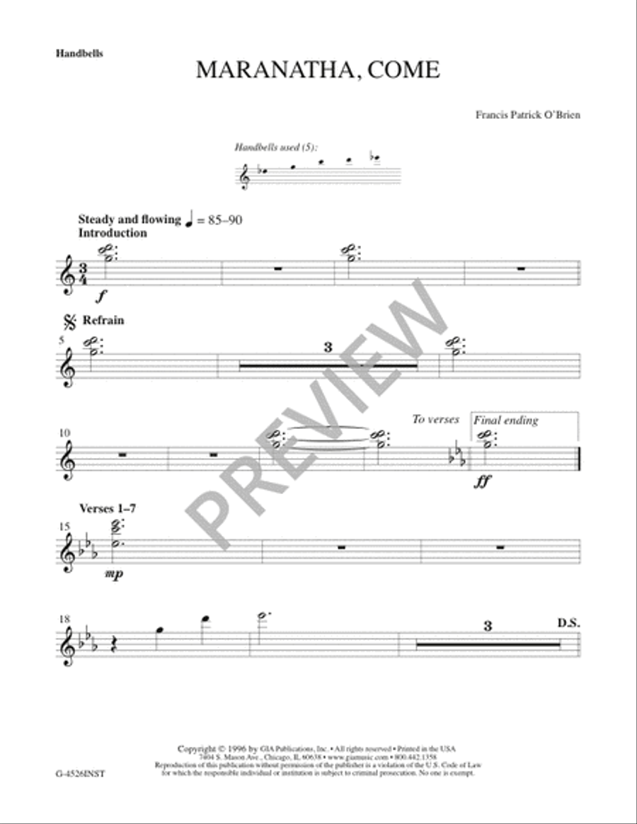 Maranatha, Come - Instrument edition 4-Octaves scores gallery preview page 3