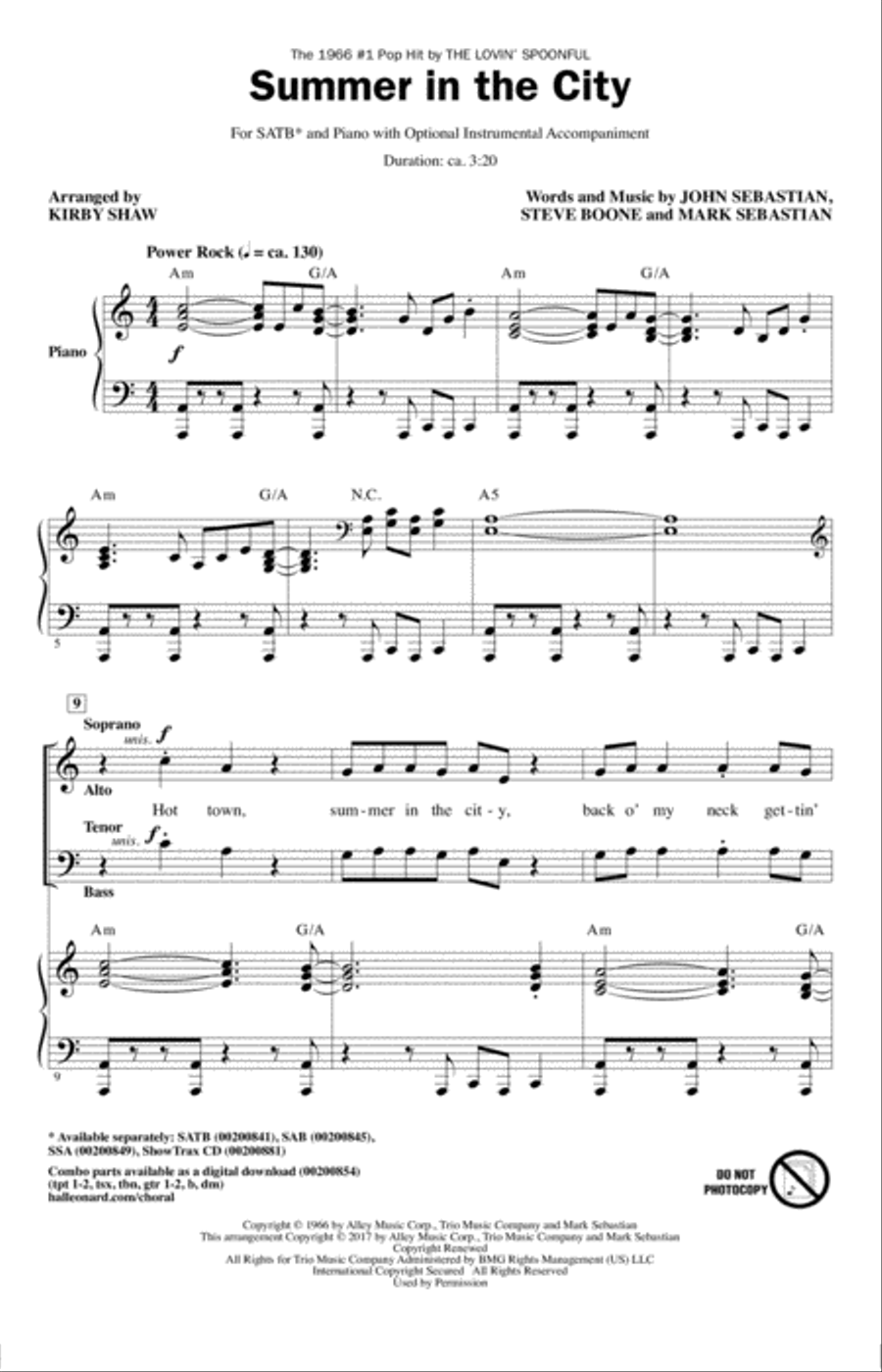 Summer In The City Summer In The City 4-Part scores gallery preview page 1