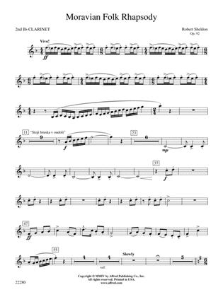 Book cover for Moravian Folk Rhapsody: 2nd B-flat Clarinet