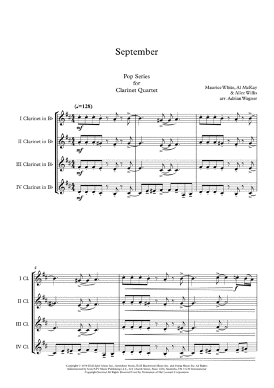September September Clarinet Quartet scores gallery preview page 3