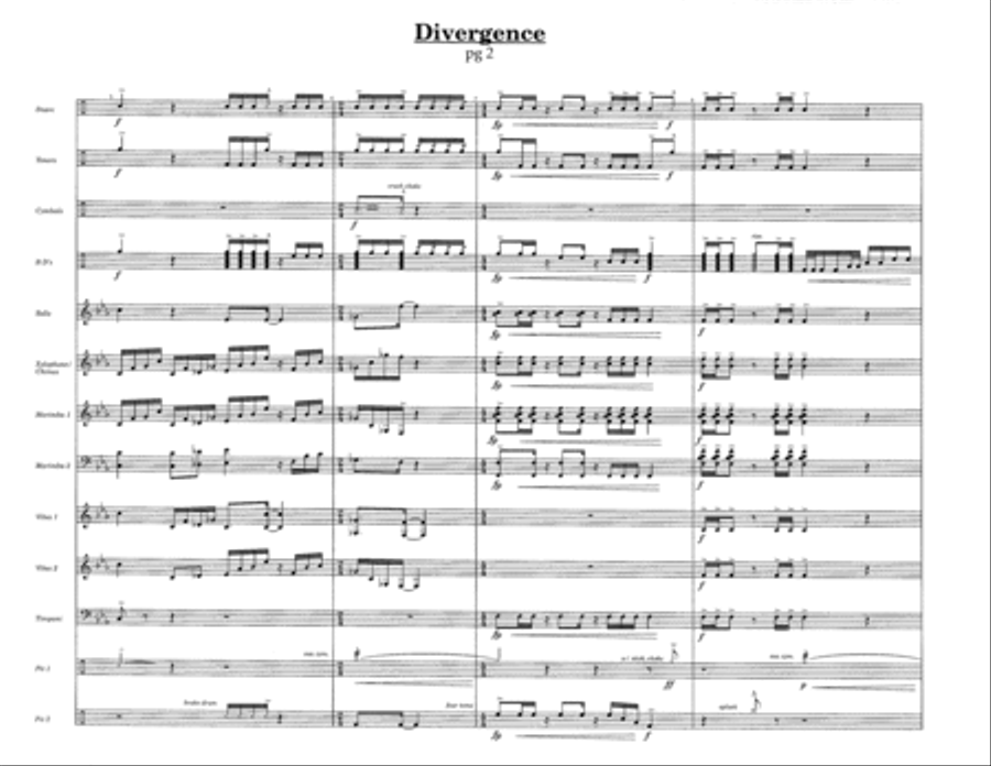 Divergence w/Tutor Tracks Percussion Ensemble scores gallery preview page 4
