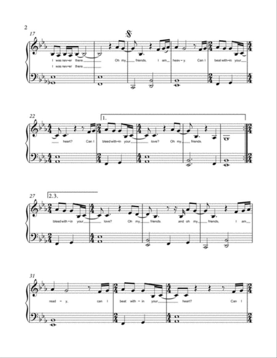 My Friends Piano Solo scores gallery preview page 2