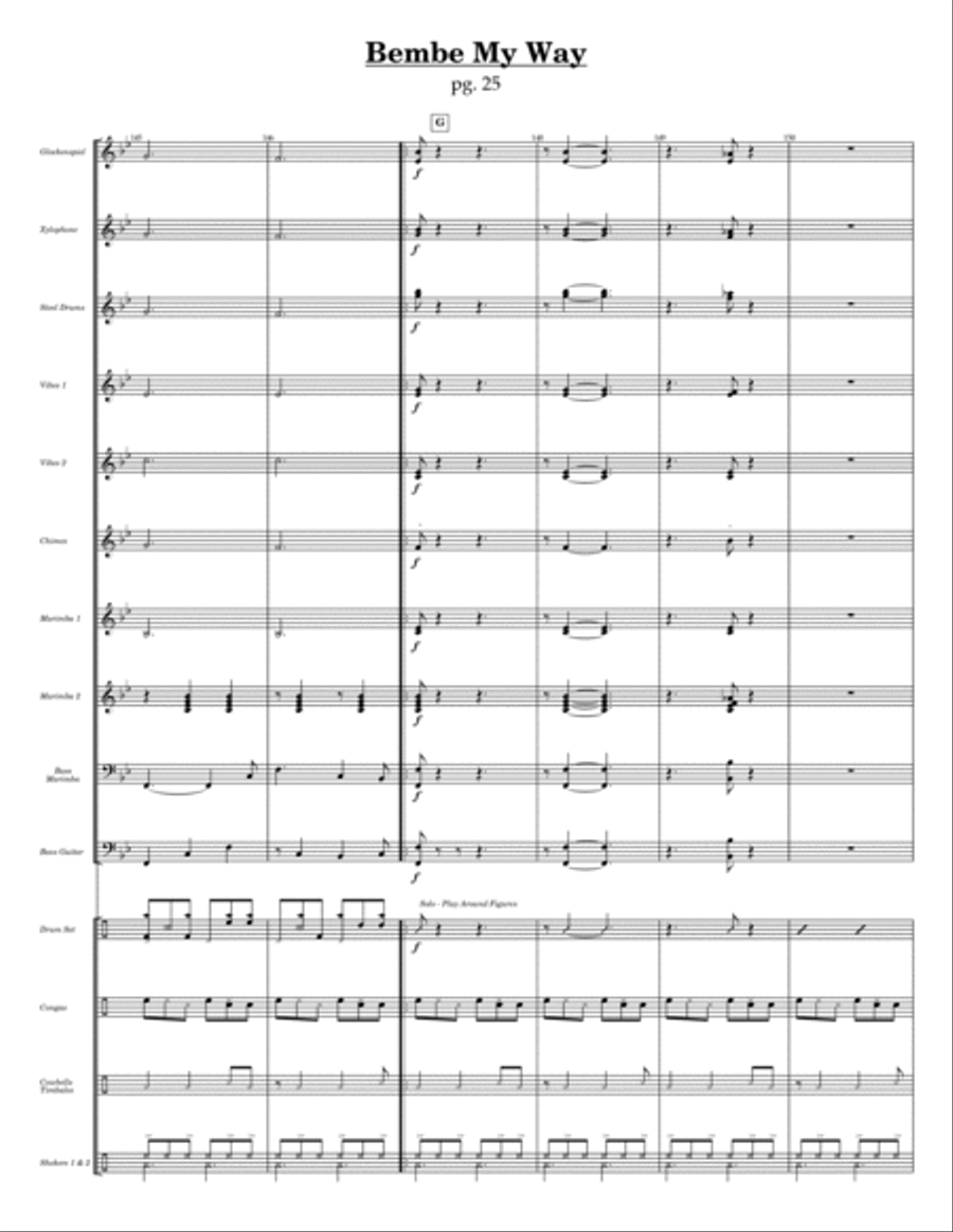 Bembe My Way Percussion Ensemble scores gallery preview page 12