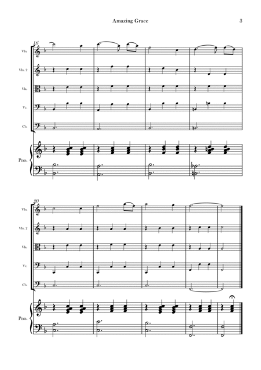 Amazing Grace Amazing Grace String Quintet scores gallery preview page 3
